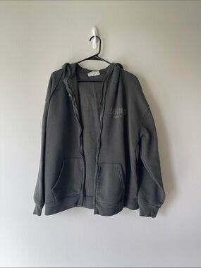 Origins Black Zip Hoodie with Subtle Logo